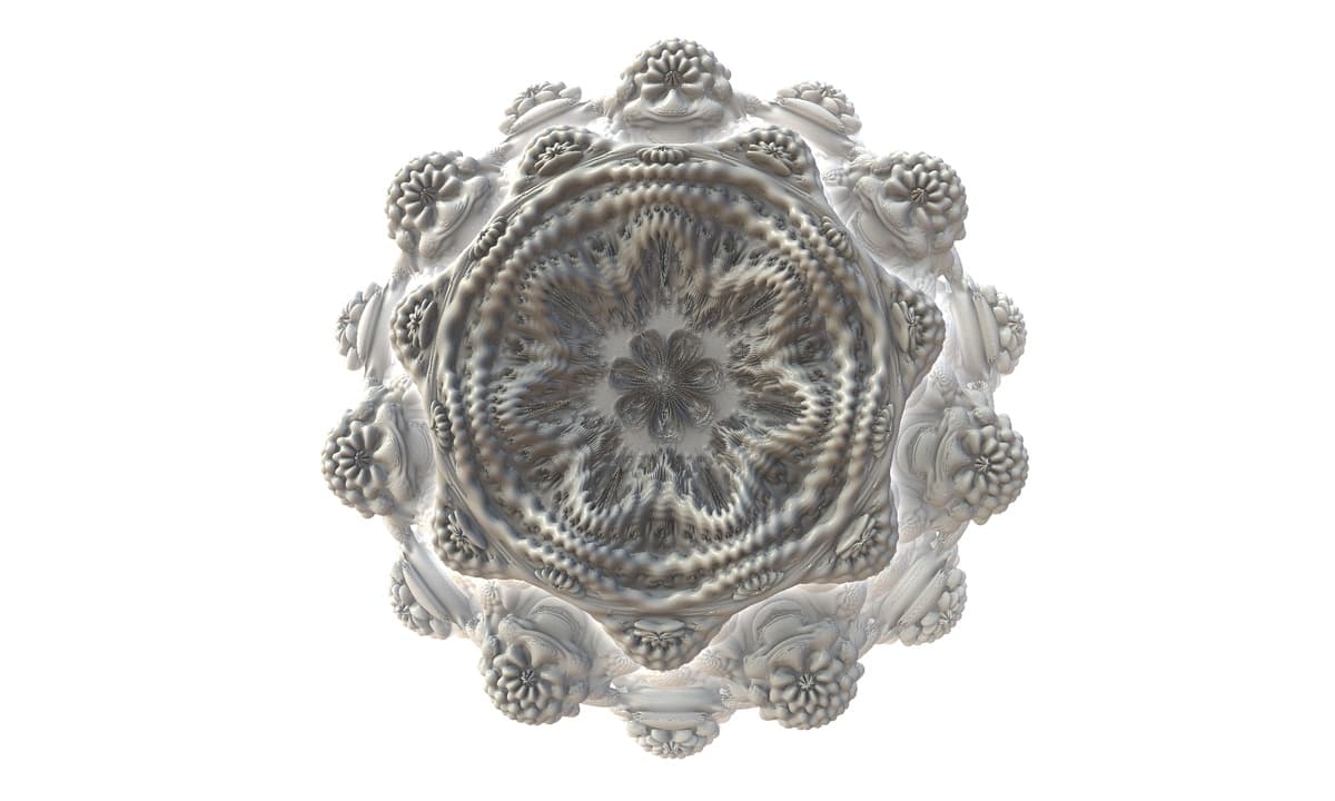 Entrance view showing interior mandala pattern